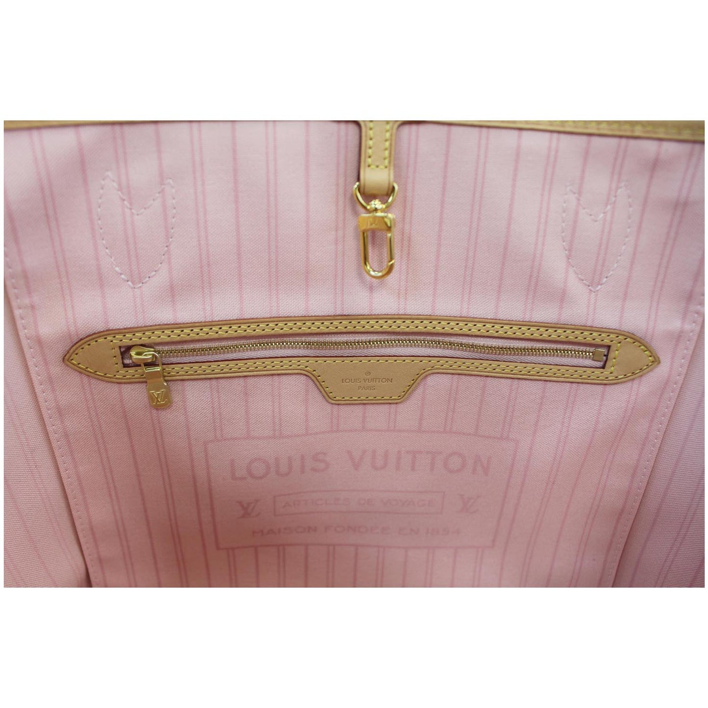 LOUIS VUITTON Neverfull MM Damier Azur Tote Shoulder Bag White