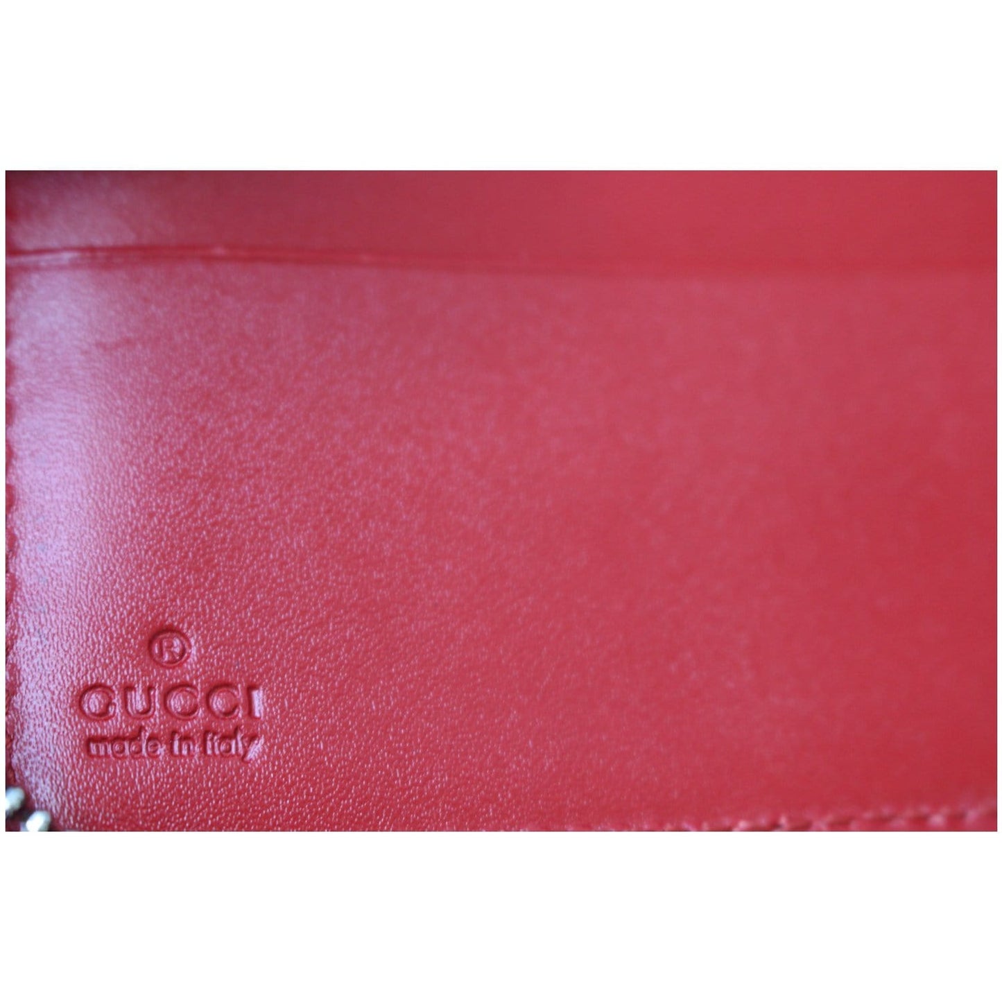 GUCCI Signature Continental Guccissima Zip Around Wallet Red 233194