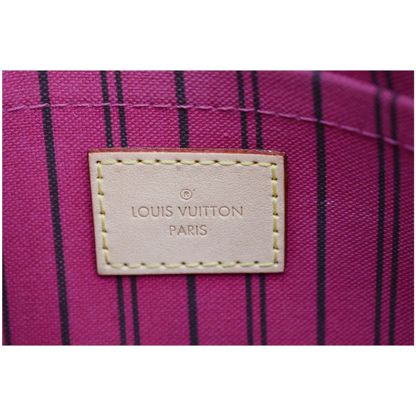 LOUIS VUITTON Neverfull MM Monogram Canvas Pochette Wristlet Pouch Brown