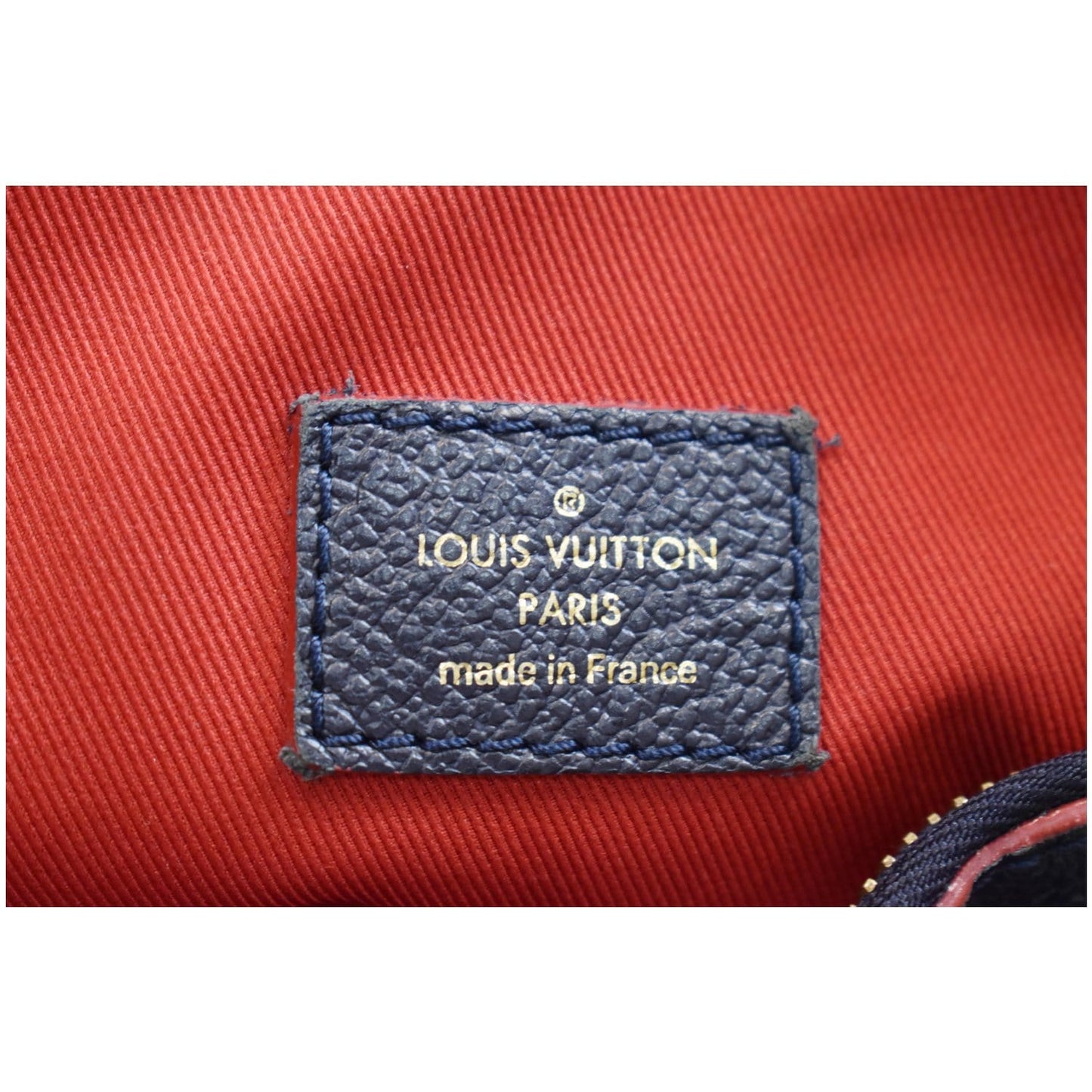 LOUIS VUITTON Ponthieu PM Empreinte Leather Shoulder Bag Blue