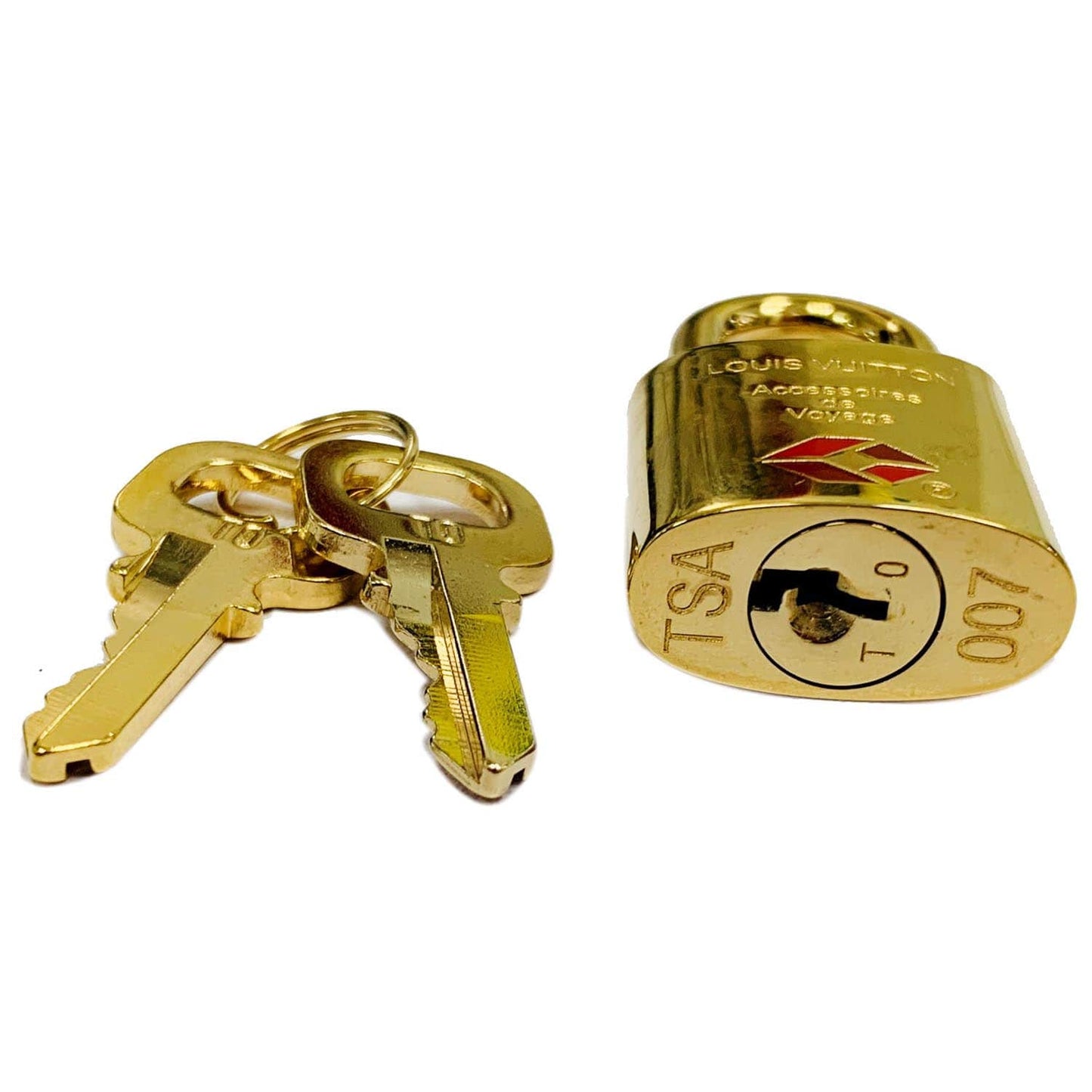 LOUIS VUITTON TSA Lock and Key Set Gold Number 007