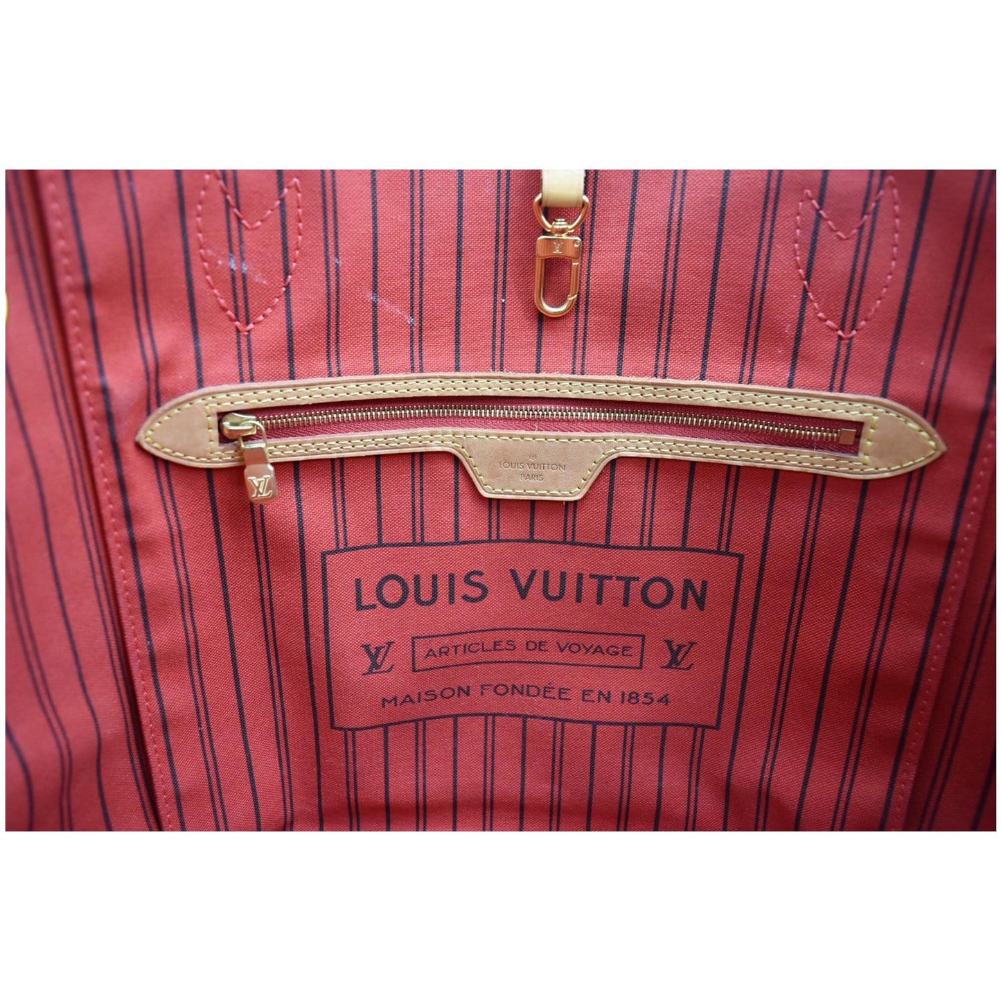 LOUIS VUITTON Neverfull MM Monogram Canvas Tote Bag Brown