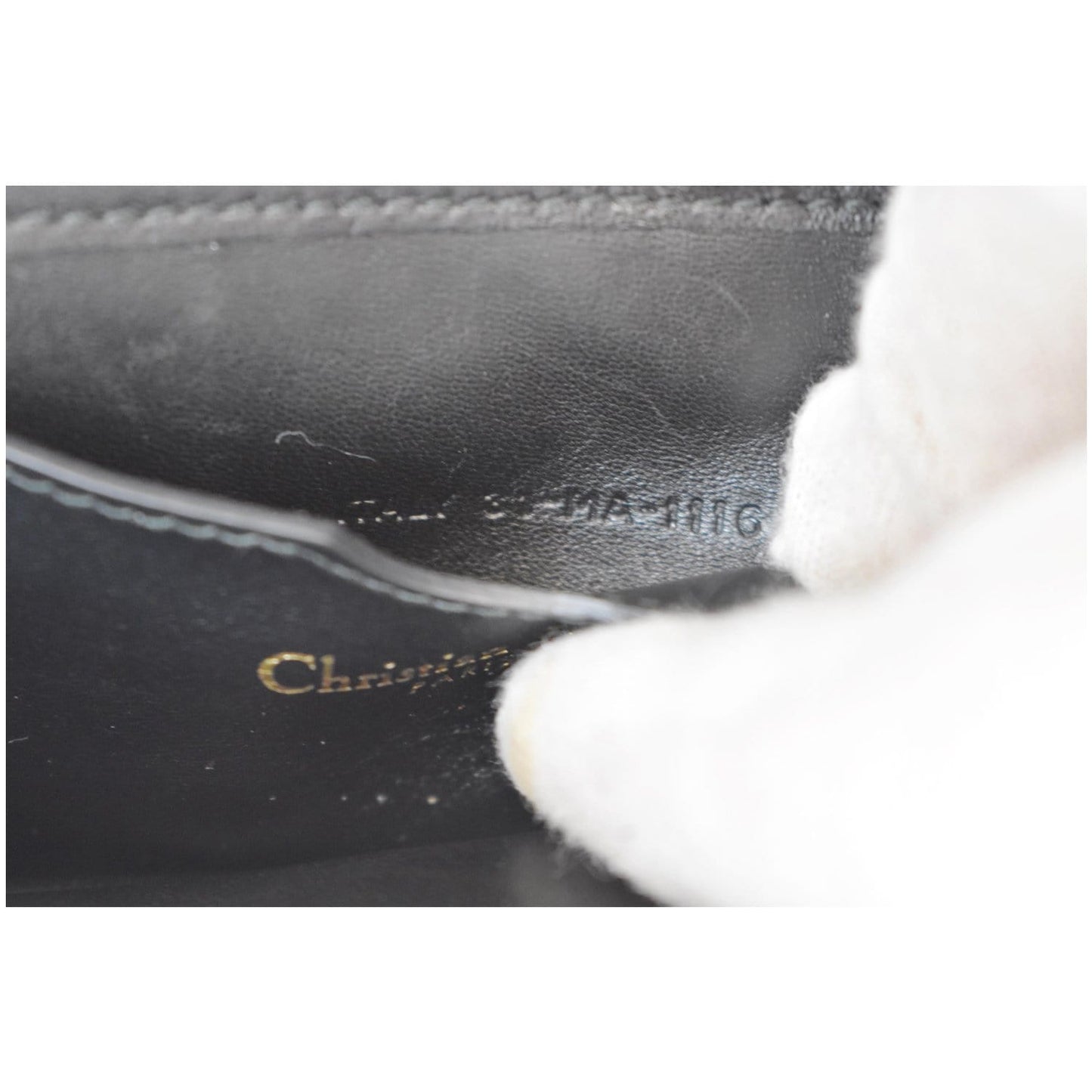 CHRISTIAN DIOR Bee Leather Pouch Clutch Bag Black - 20% OFF