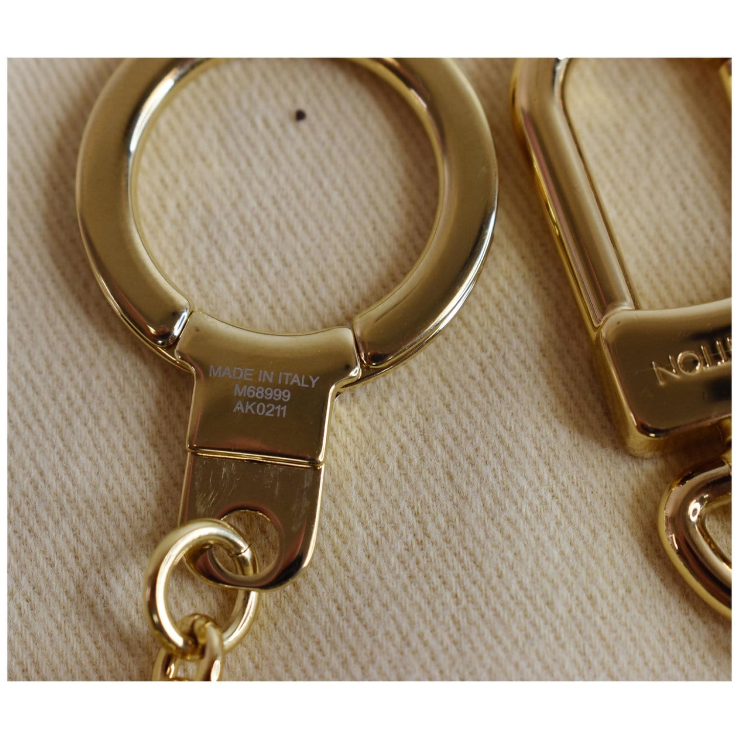 LOUIS VUITTON Spring Street Chain Bag Charm Key Holder Brown