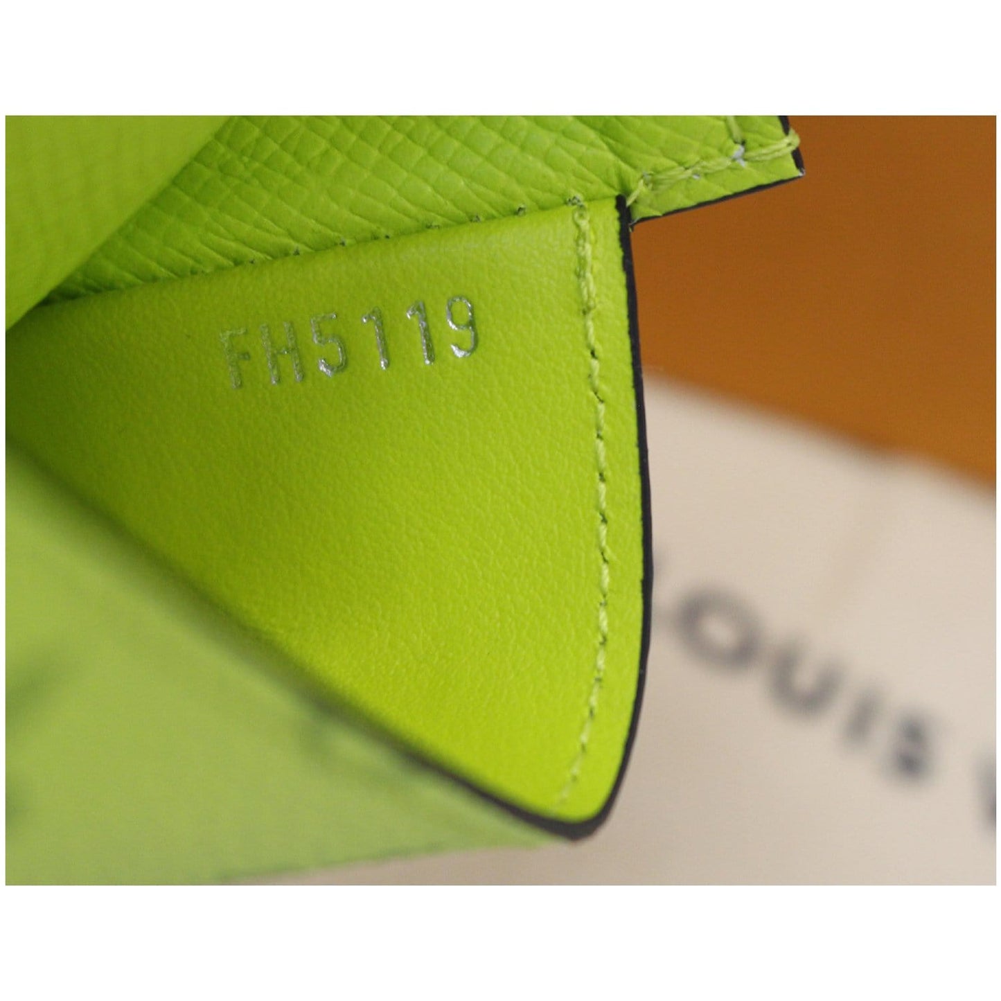 LOUIS VUITTON Coin Card Holder Taiga Monogram Bahia Purse Lime Green