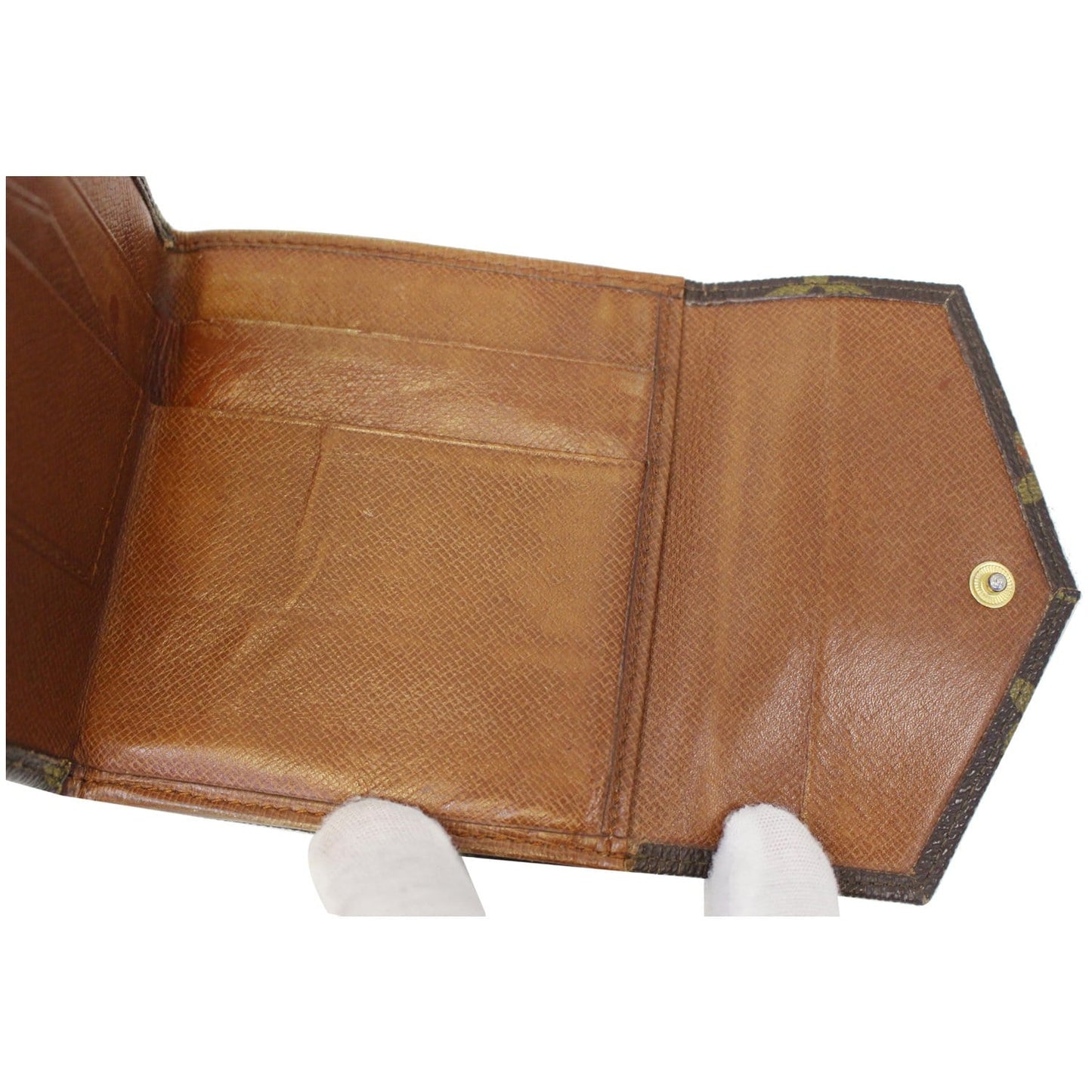 LOUIS VUITTON Monogram canvas Vintage Flap Wallet Brown