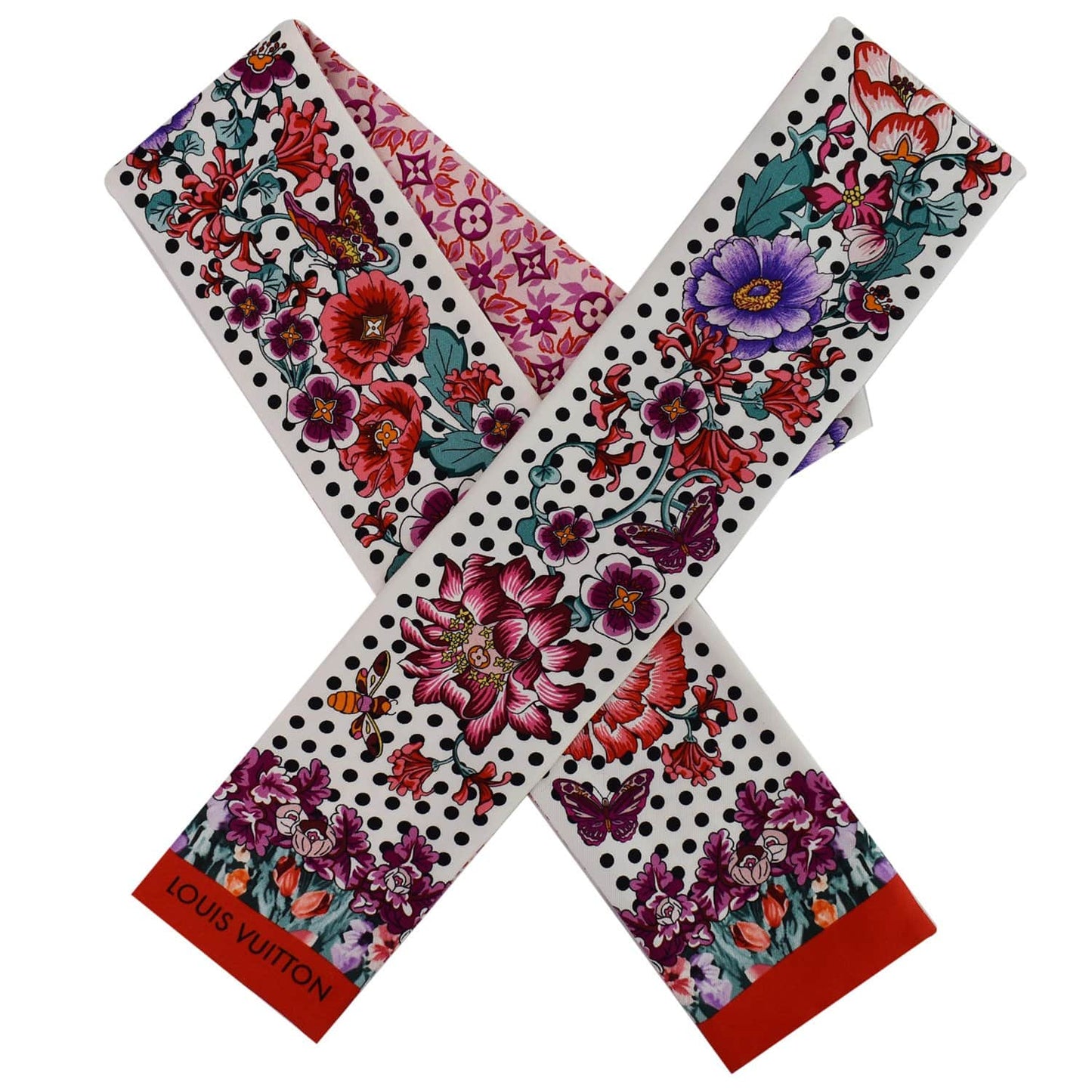 LOUIS VUITTON In The Garden Silk Bandeau Fuchsia