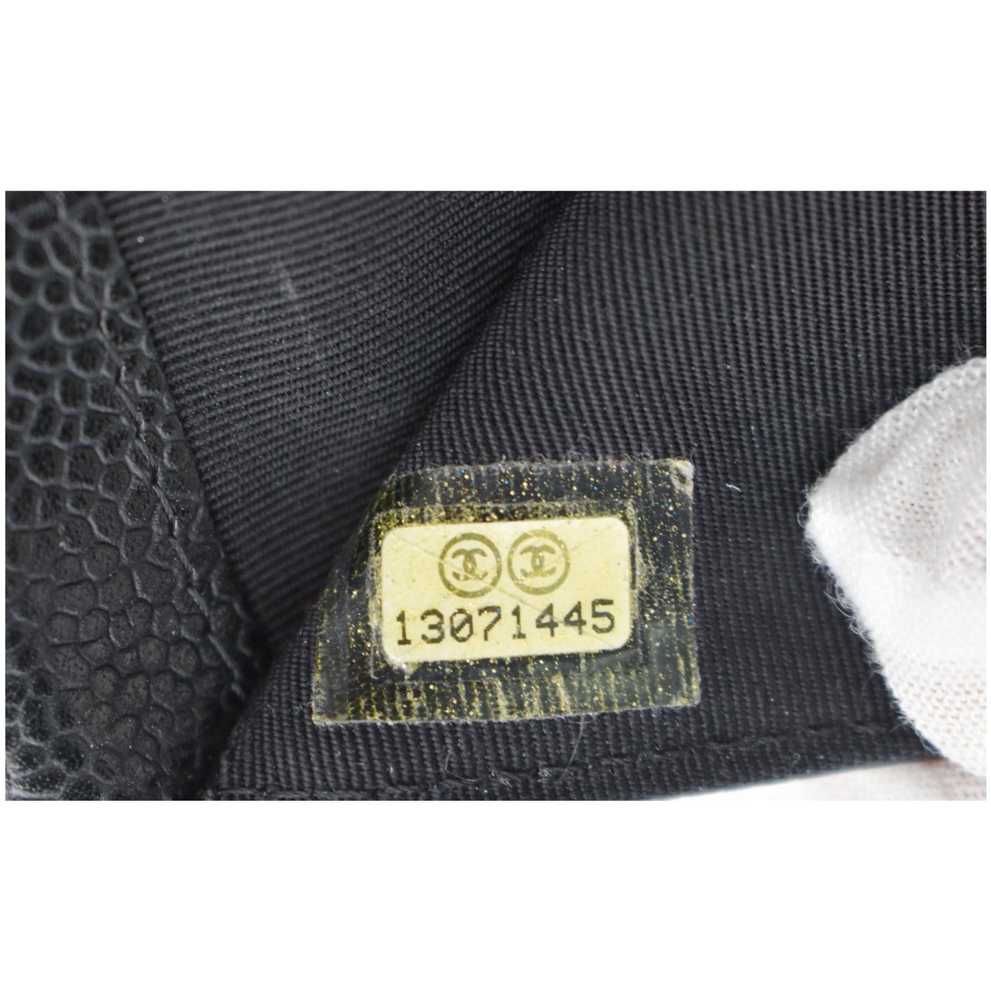 CHANEL Classic Flap Caviar Leather Card Holder Wallet Black
