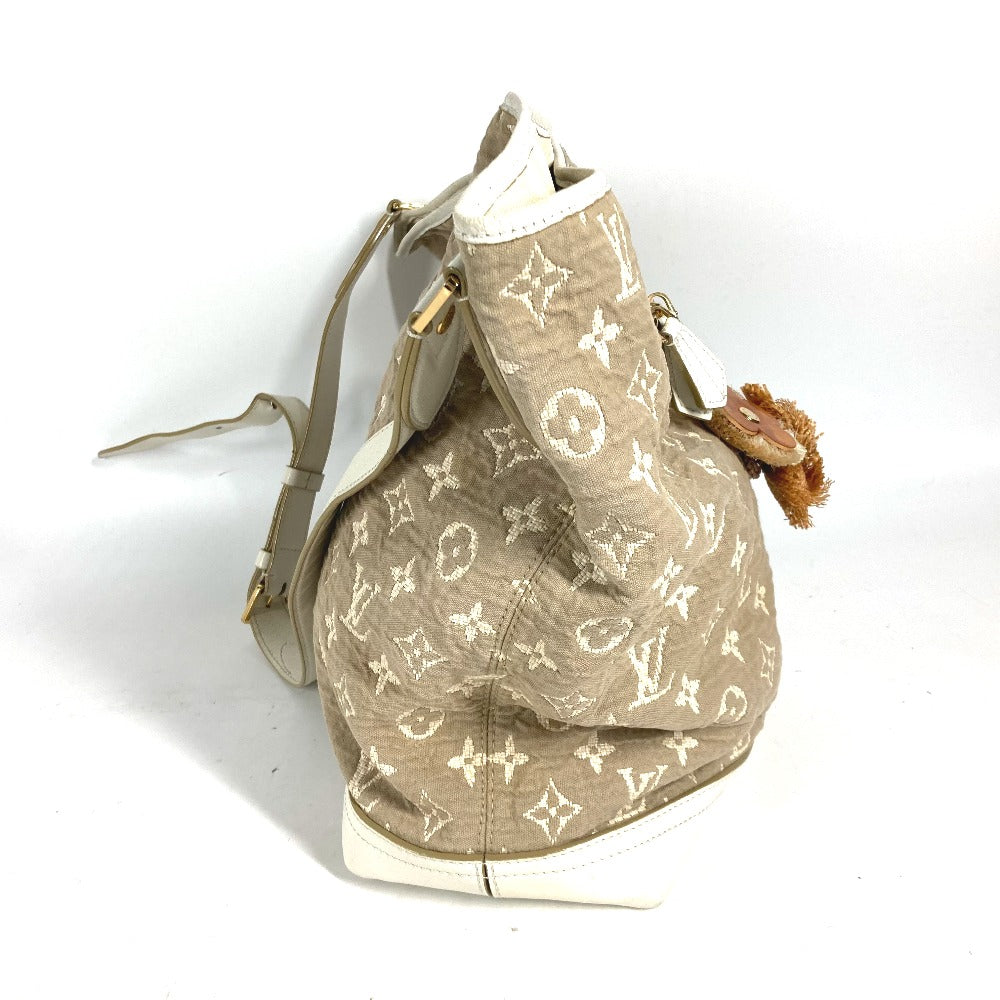 LOUIS VUITTON Shoulder Bag M93499 Cotton, Leather beige Monogram Sabia Buzzus PM Women