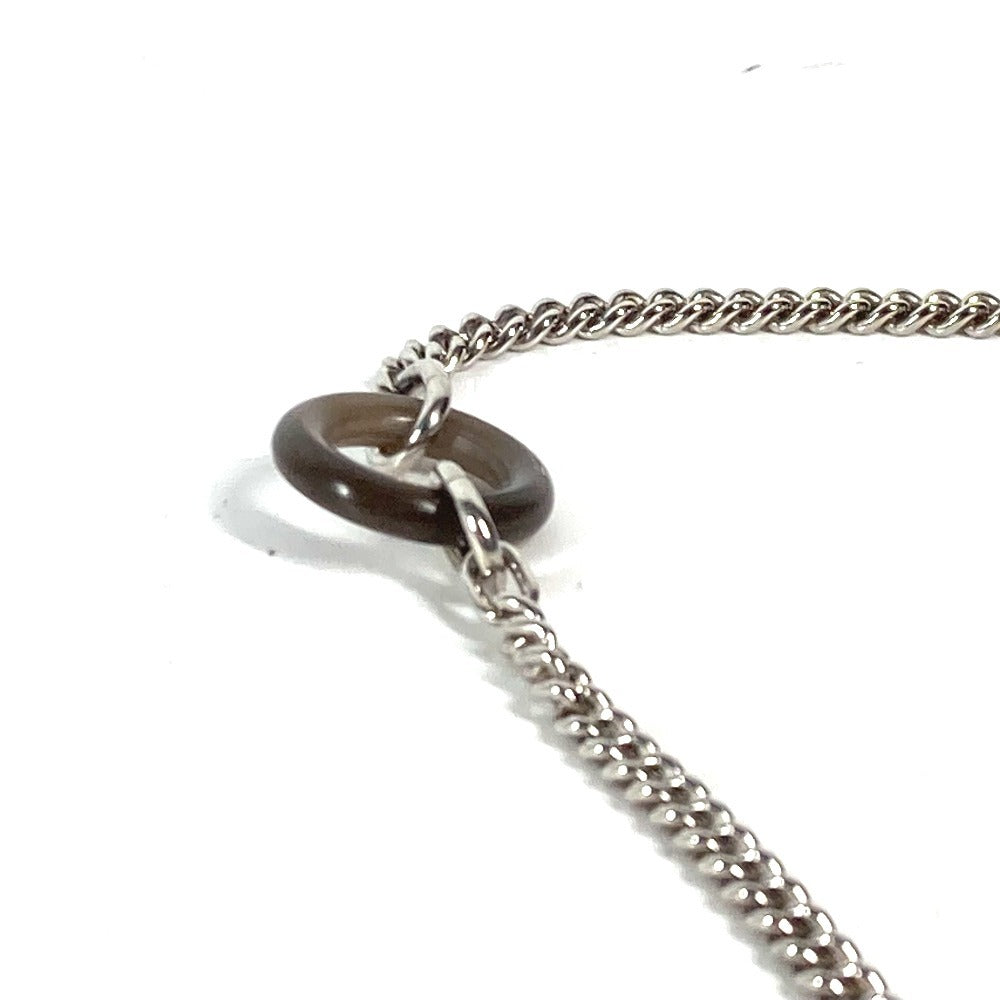 HERMES Necklace Metal, Buffalo Horn Silver Destroyer Horsehead mens