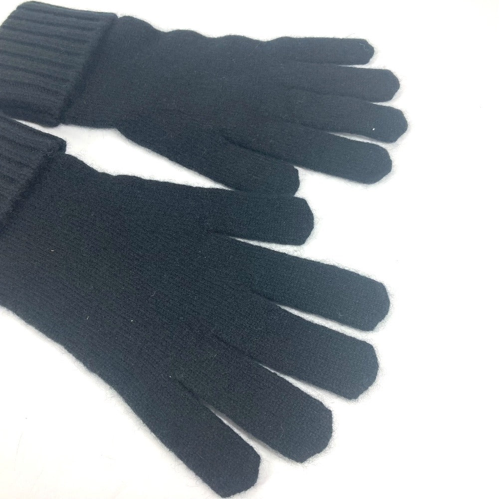 LOUIS VUITTON gloves M72682 cashmere black Leather Patch Leather Tag Gon Helsinki Damier