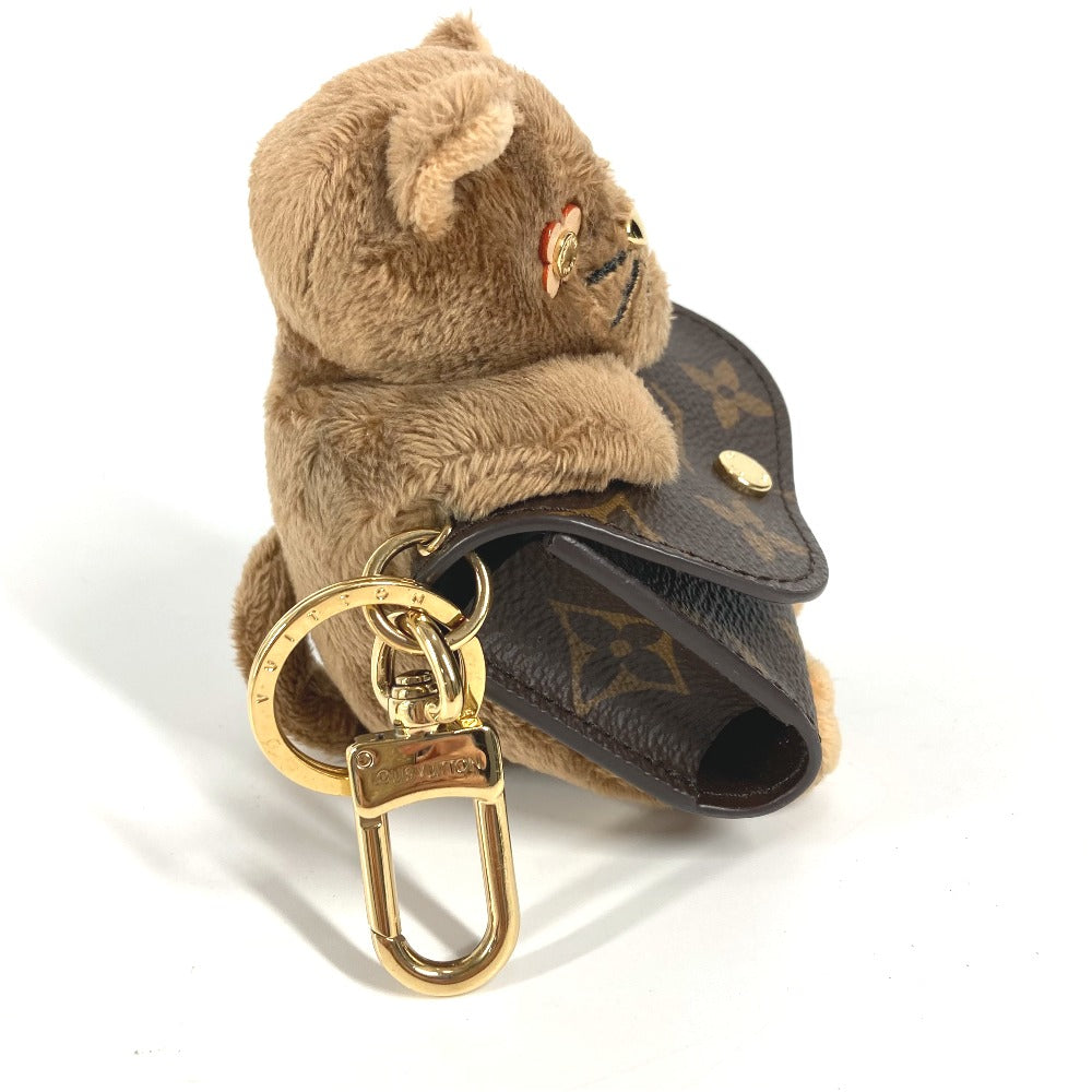 LOUIS VUITTON key ring M01561 Monogram canvas, fur Brown Monogram Cat Bag Charm: LV Cute Monogram
