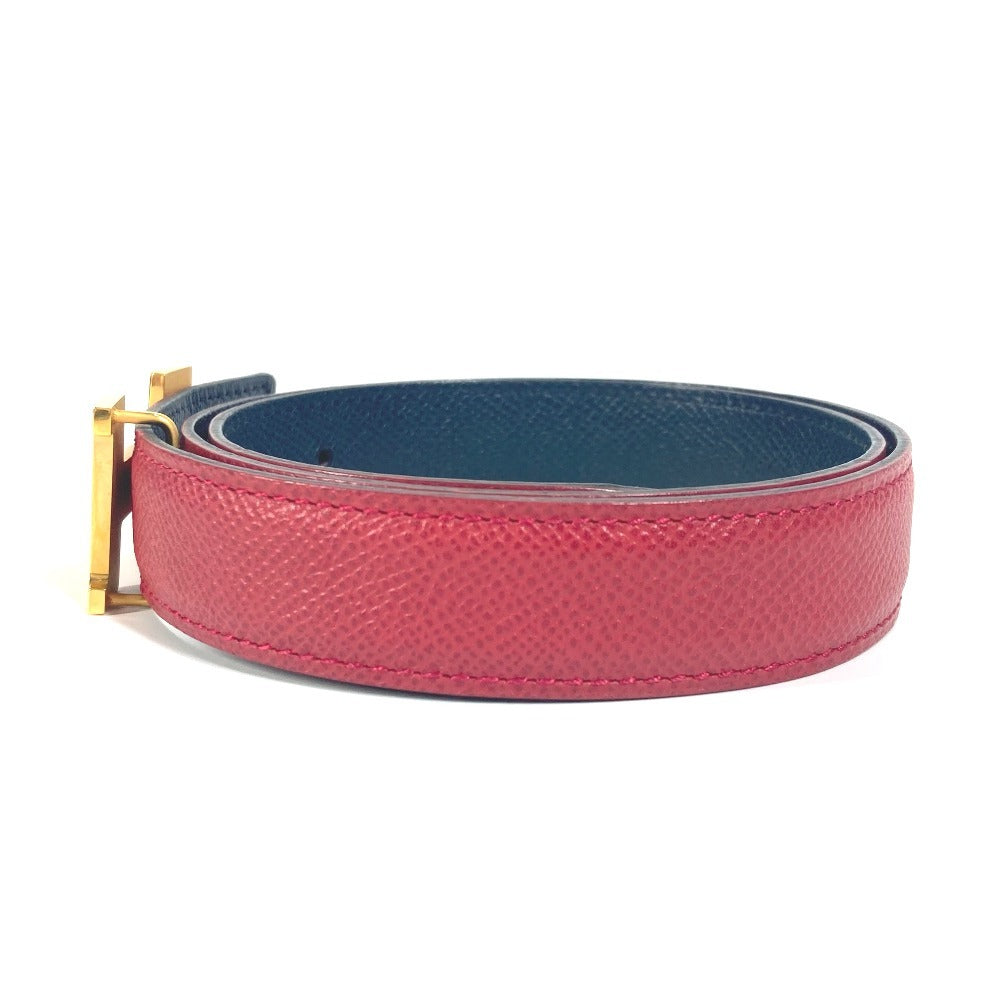 HERMES belt leather Red x navy H-Belt Constance Mini 65