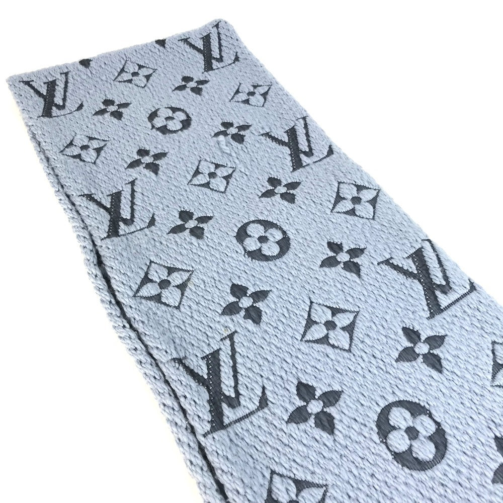LOUIS VUITTON Scarf M75702 Wool, Silk blue Monogram Esharp Logomania