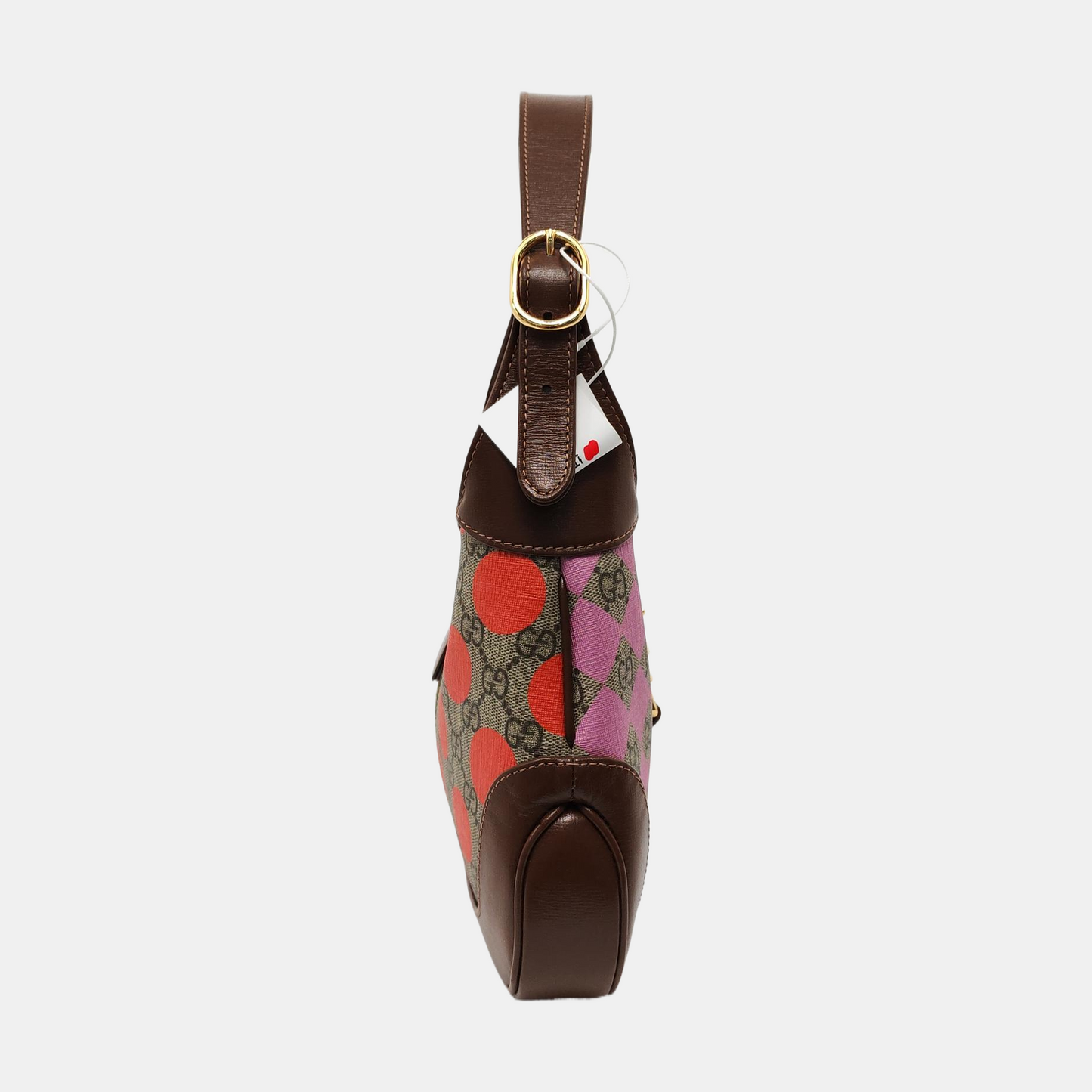 Gucci Jackie 1961 Small Brown Leather Multicolor Monogram Canvas
