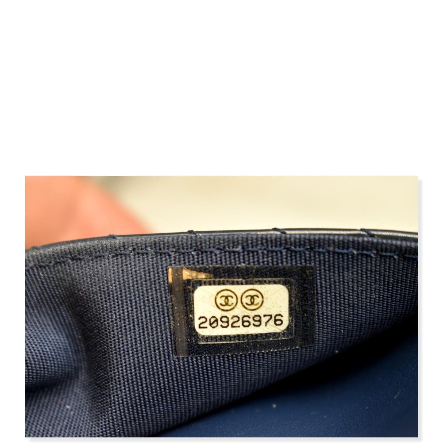 CHANEL WOC Chevron Patent Leather Crossbody Wallet On Chain Bag Blue