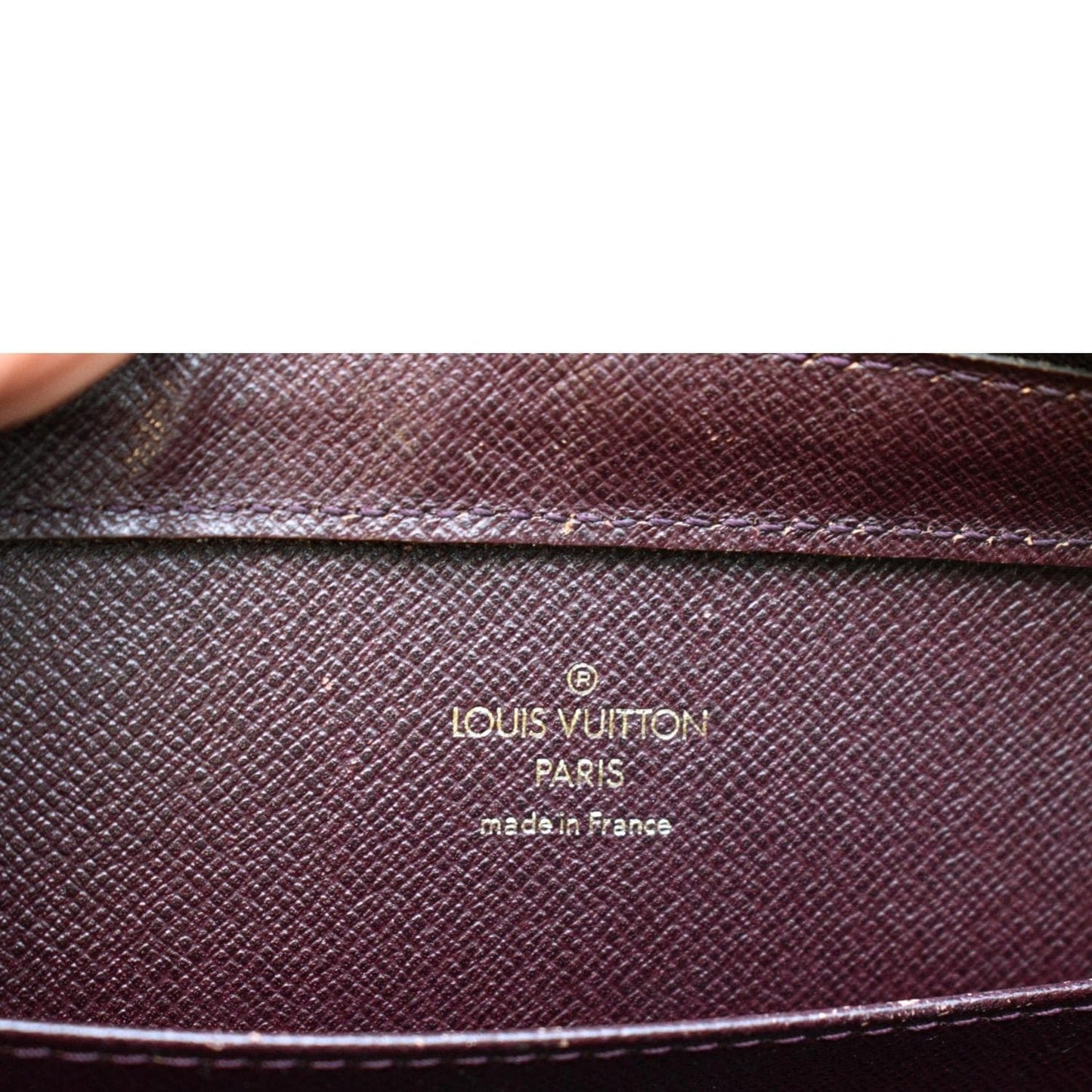 LOUIS VUITTON Orsay Taiga Leather Clutch Bag Purple