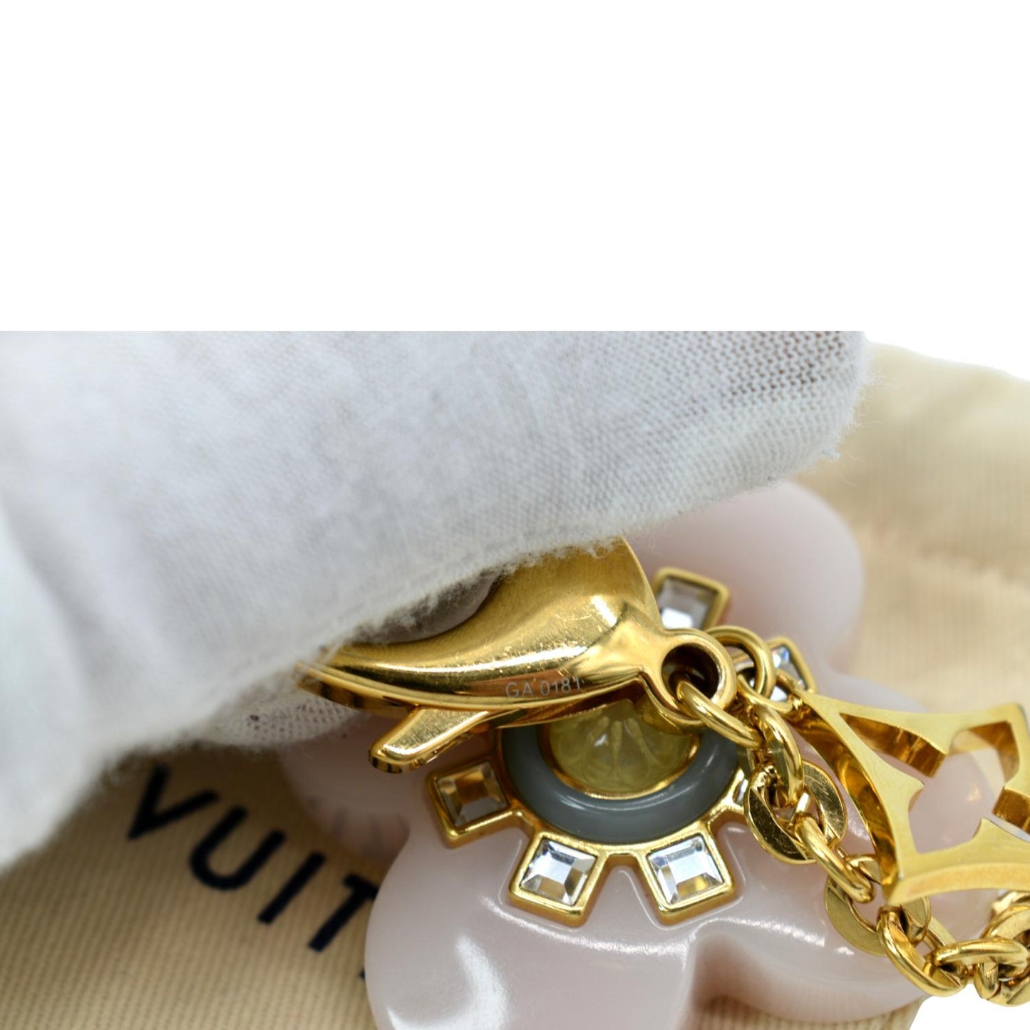 LOUIS VUITTON Porte Cles Fleur Etoile Key Holder Charm Pink