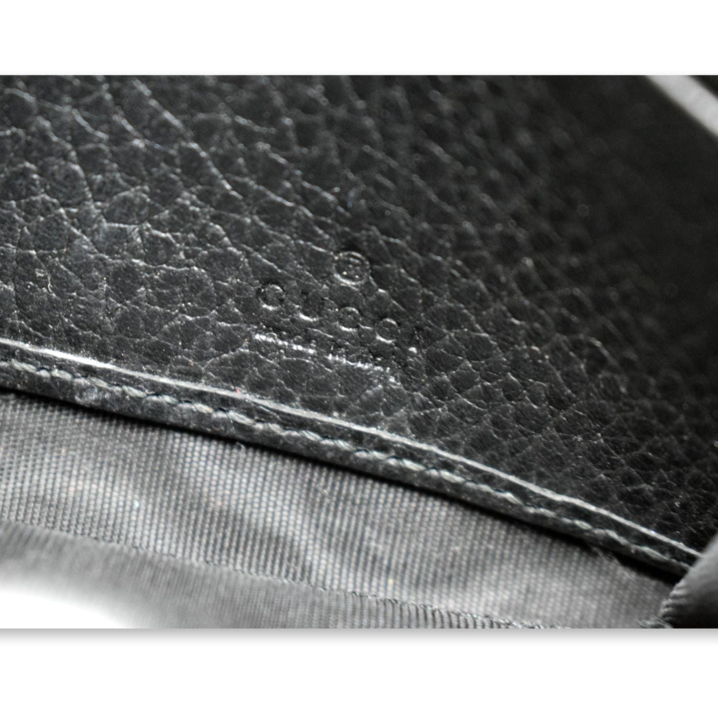 GUCCI Petite GG Marmont Leather Chain Wallet Black 546585