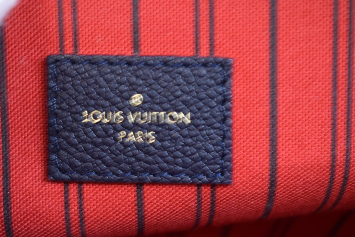 LOUIS VUITTON Metis Pochette Empreinte Leather Crossbody Bag Blue