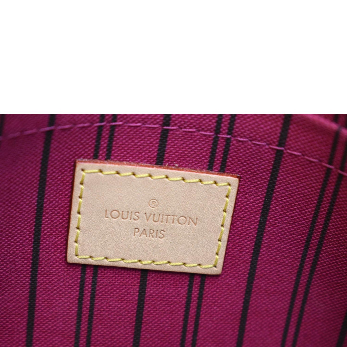 LOUIS VUITTON Neverfull MM Pochette Wristlet Pouch Monogram Canvas Brown