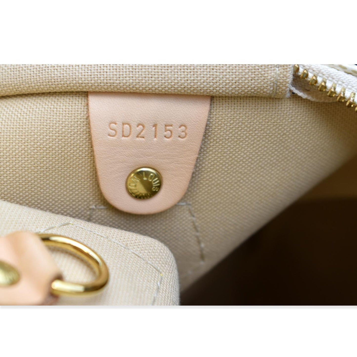 LOUIS VUITTON Speedy 35 Damier Azur Satchel Bag White
