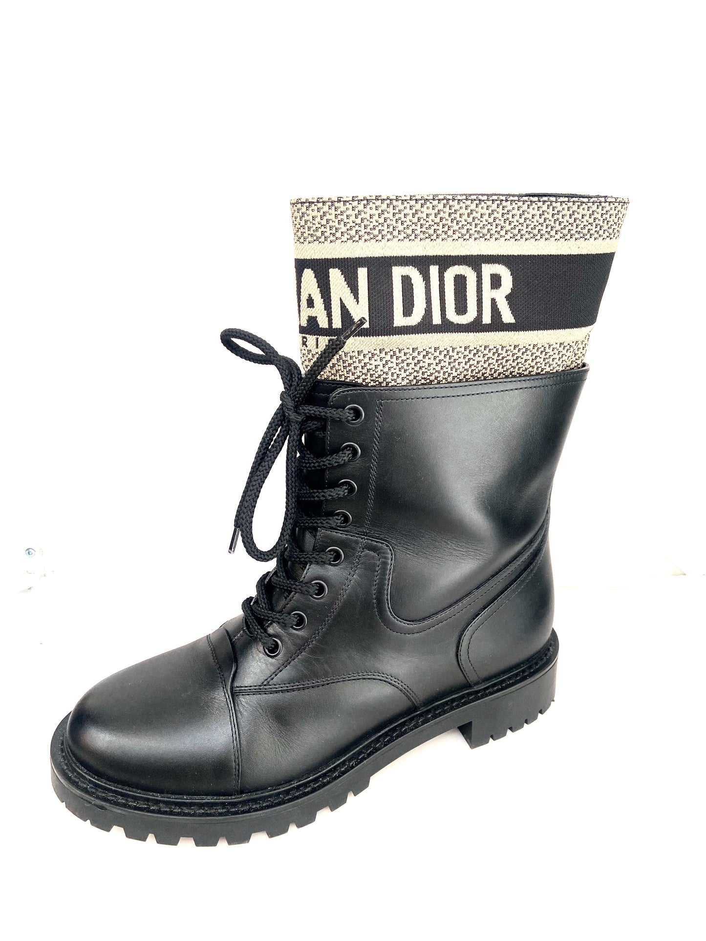 CHRISTIAN DIOR CALFSKIN TECHNICAL FABRIC D-MAJOR ANKLE BOOTS
