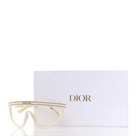 DIOR CHRISTIAN DIOR CLUB M2U MIRROR GOLD CLEAR MASK SUNGLASSES