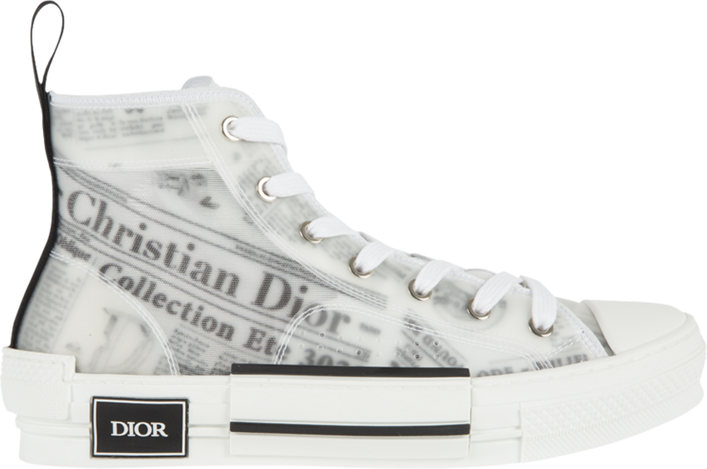 DIOR X DANIEL ARSHAM NEWSPAPER PRINT B23 HIGH TOP SNEAKERS