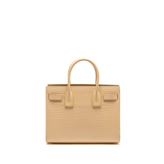 Saint Laurent Sac de Jour tote Crocodile-Embossed calfskin beige