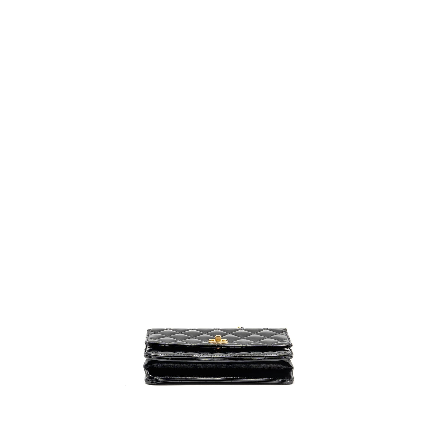 Chanel 24A Detailed Chain Wallet on Chain Shiny Calfskin Black GHW (Microchipï¼