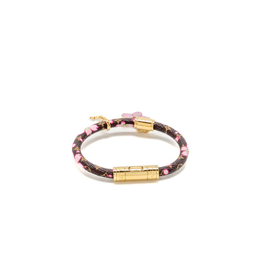 Louis Vuitton x Takashi Murakami Size 17 Cherry Blossom Bracelet Canvas Brown/Pink