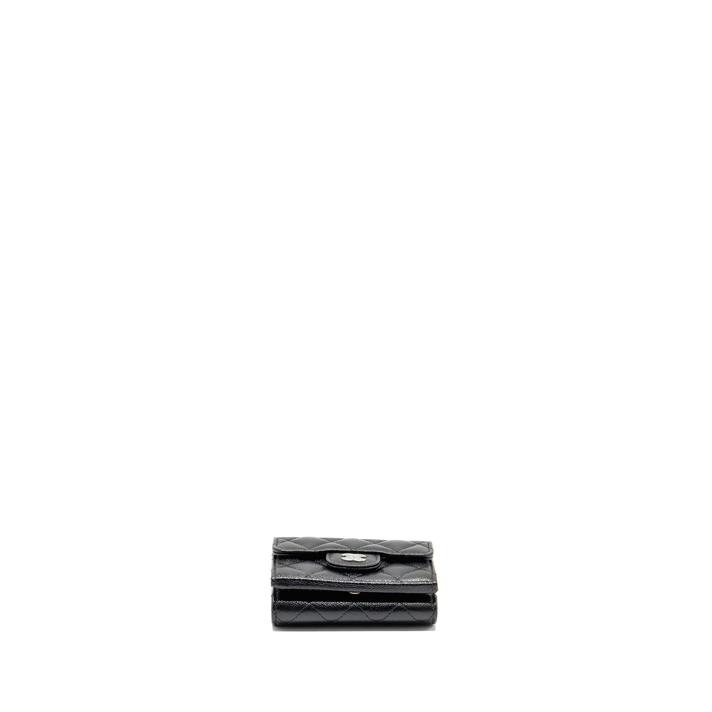 Chanel Small Compact Wallet Caviar Black SHW (microchip)