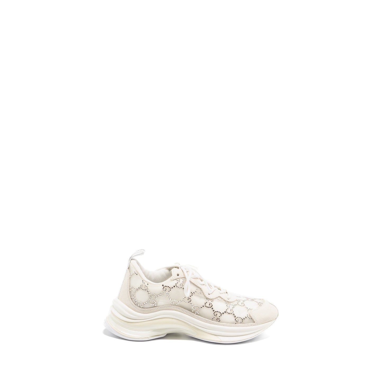 Gucci Size 36.5 Gucci Run Sneakers Crystal Mesh White