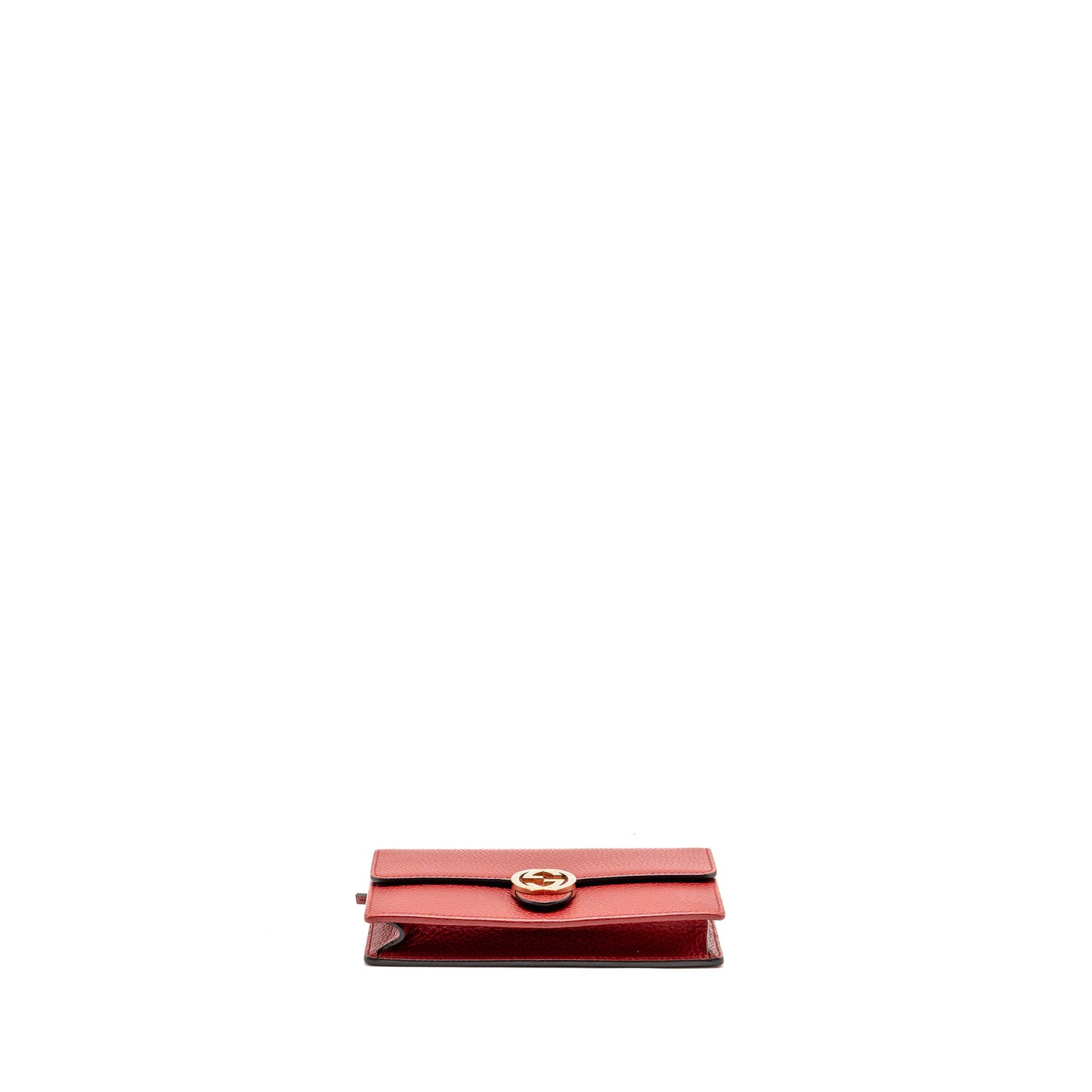 Gucci Interlocking Chain Wallet Calfskin Red