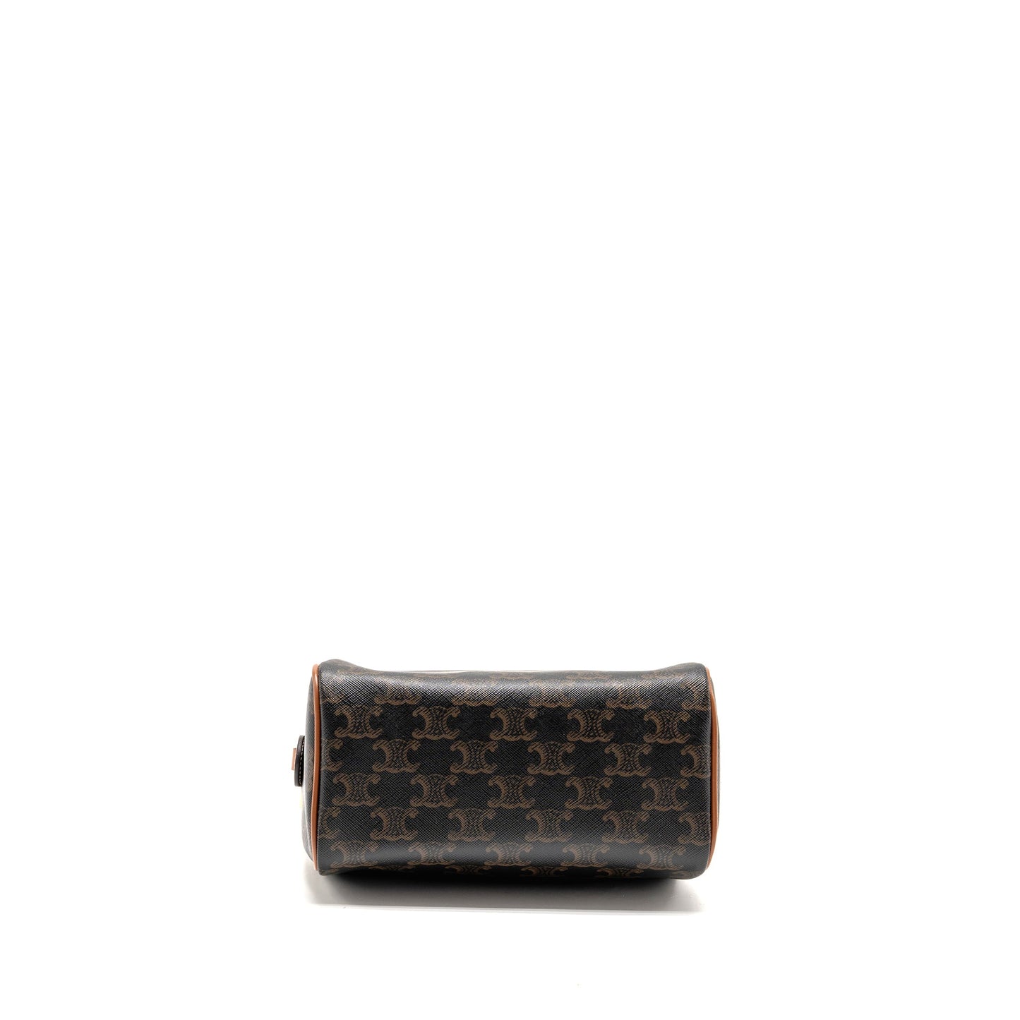 Celine Small Boston Purse Triomphe Canvas/Calfskin Tan