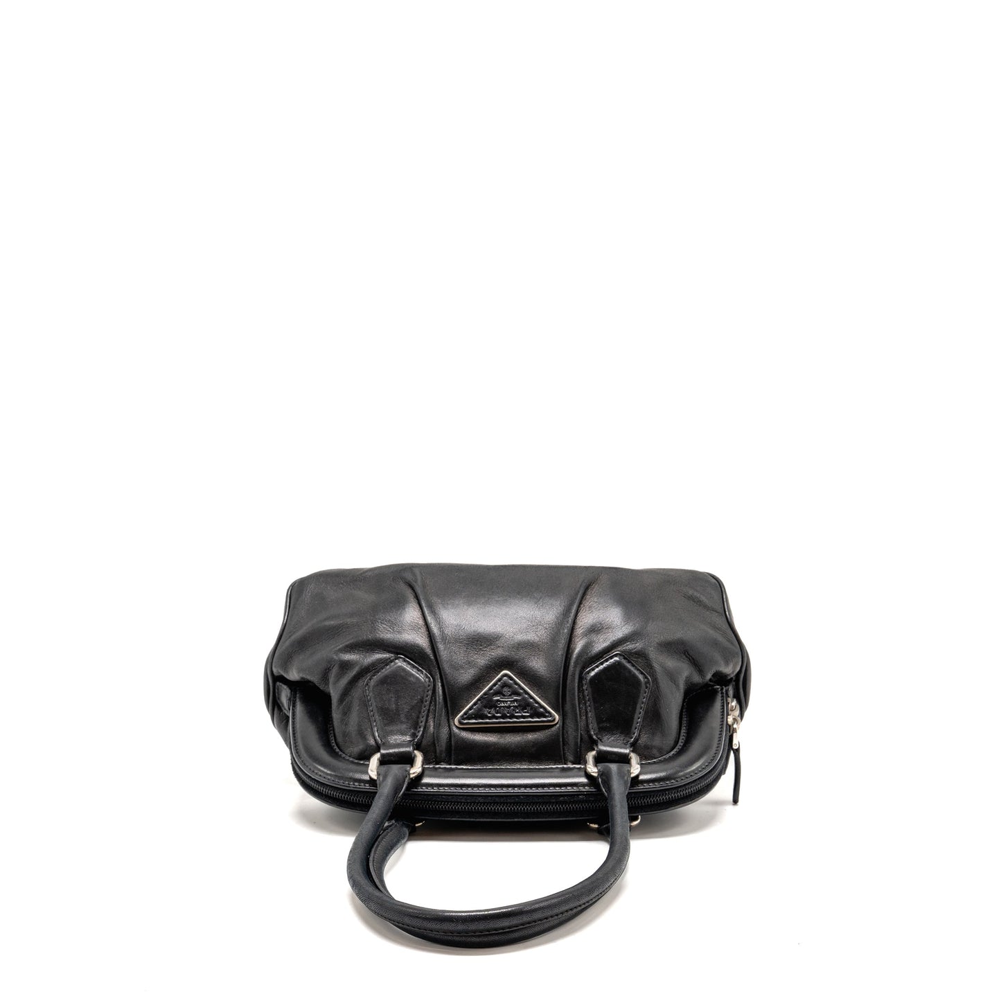 Prada top handle Dangle Purse leather black