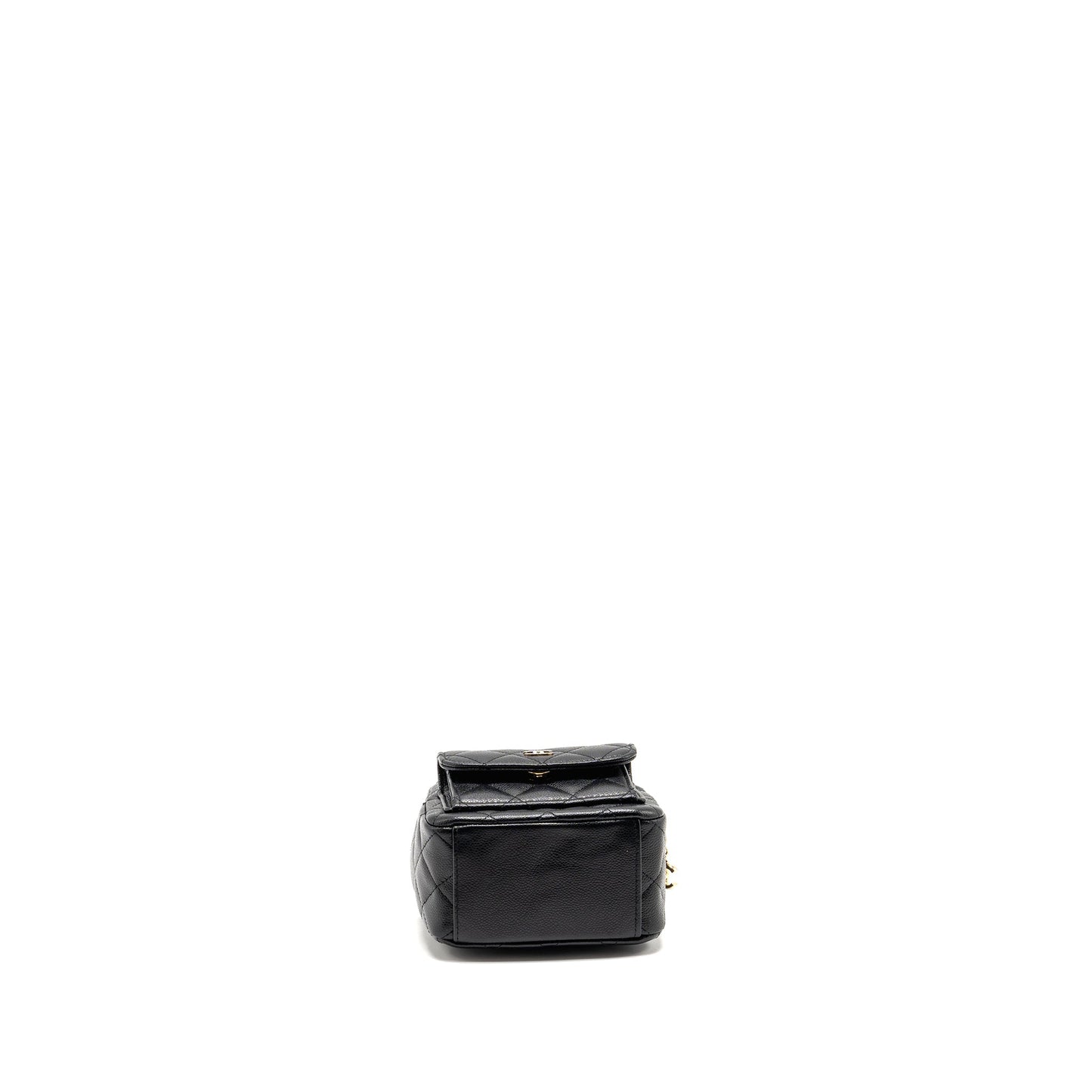 Chanel Mini backpack / crossbody bag caviar black LGHW (microchip)