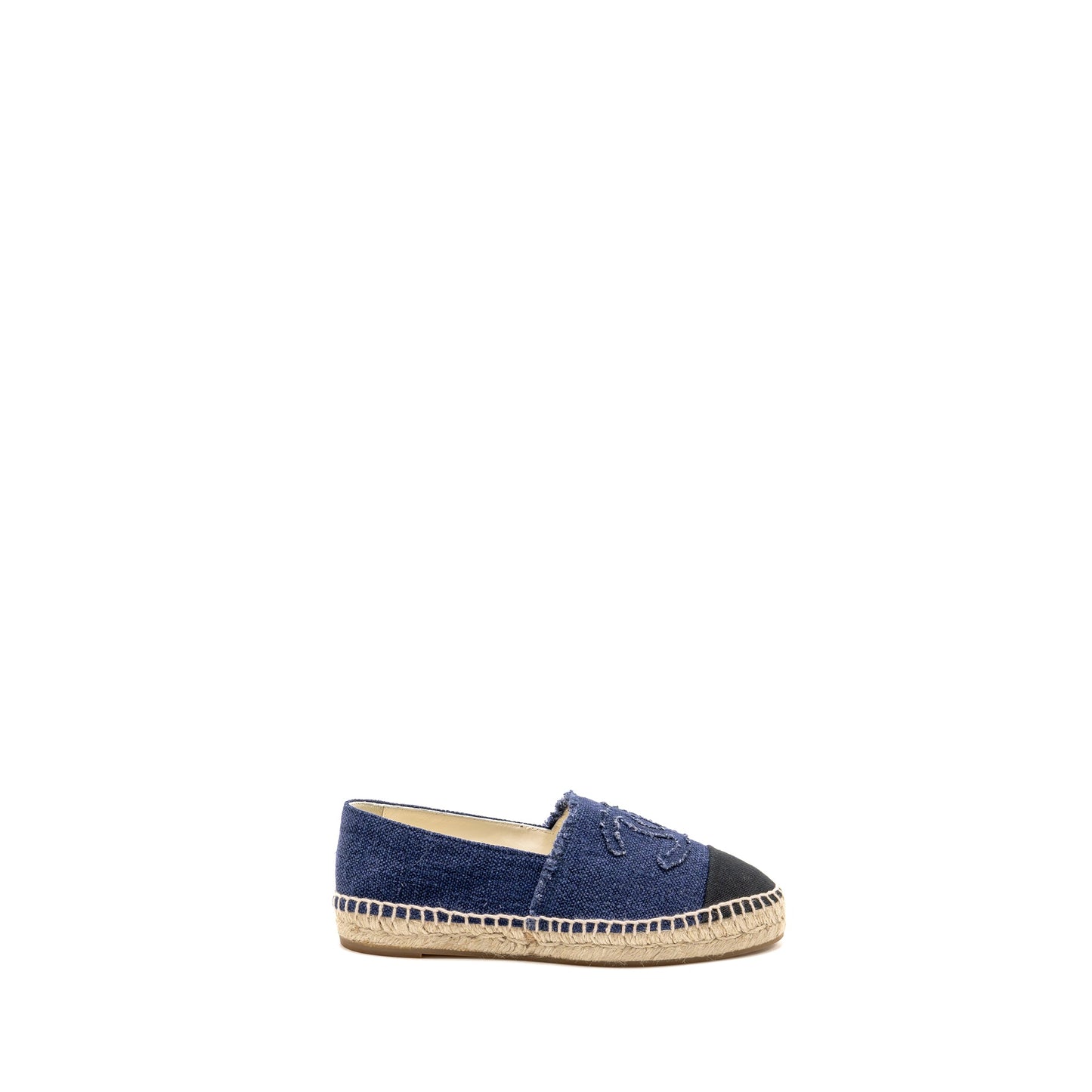Chanel Size 36 Espadrilles Linen Blue/Black