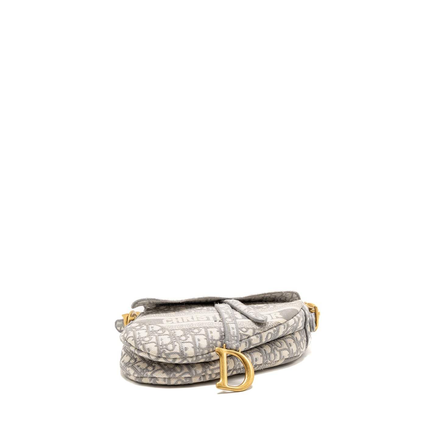 Dior Medium Saddle Purse Dior Oblique Embroidery Light Grey