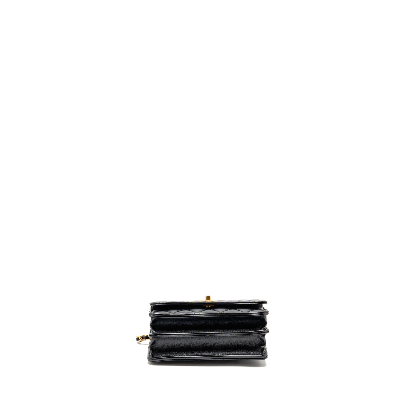 Chanel Top Handle Mini Wallet On Chain Calfskin Black GHW(microchip)