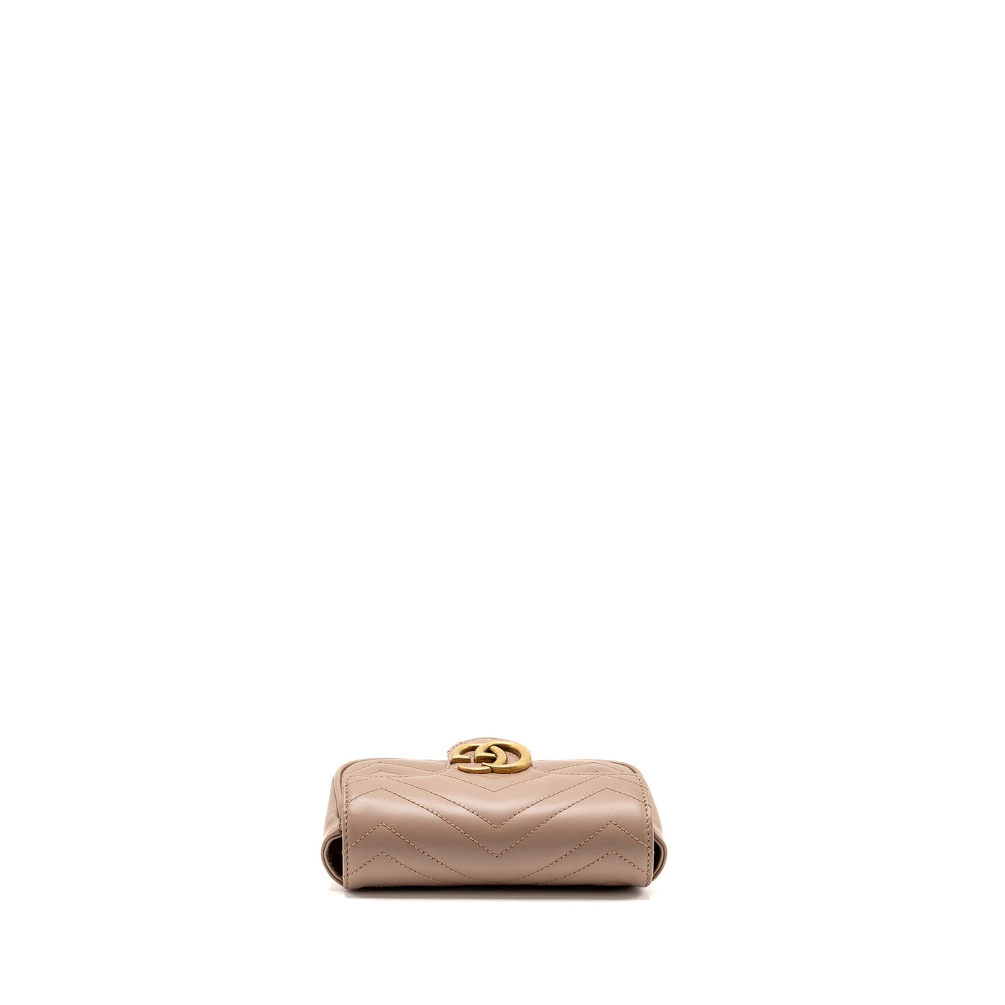 Gucci Marmont Mini Purse Chevron Leather Beige