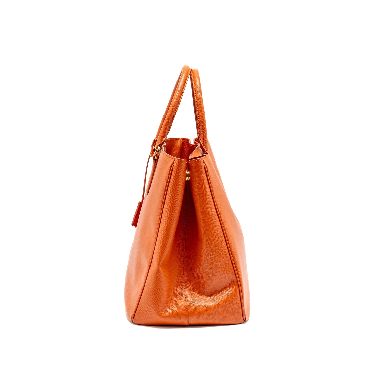 Prada Large Saffiano Tote Purse Leather Orange