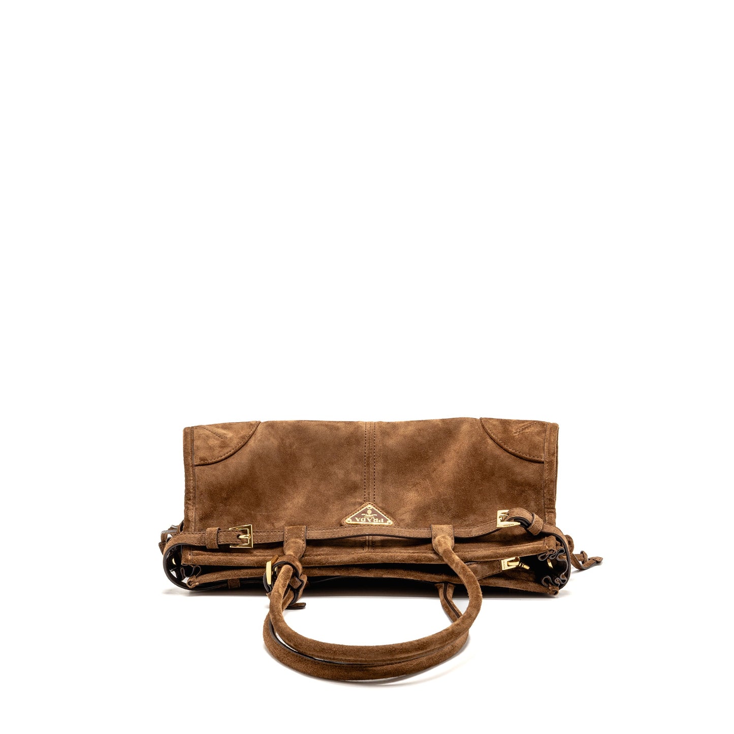 Prada Medium Bonnie handbag suede leather brown