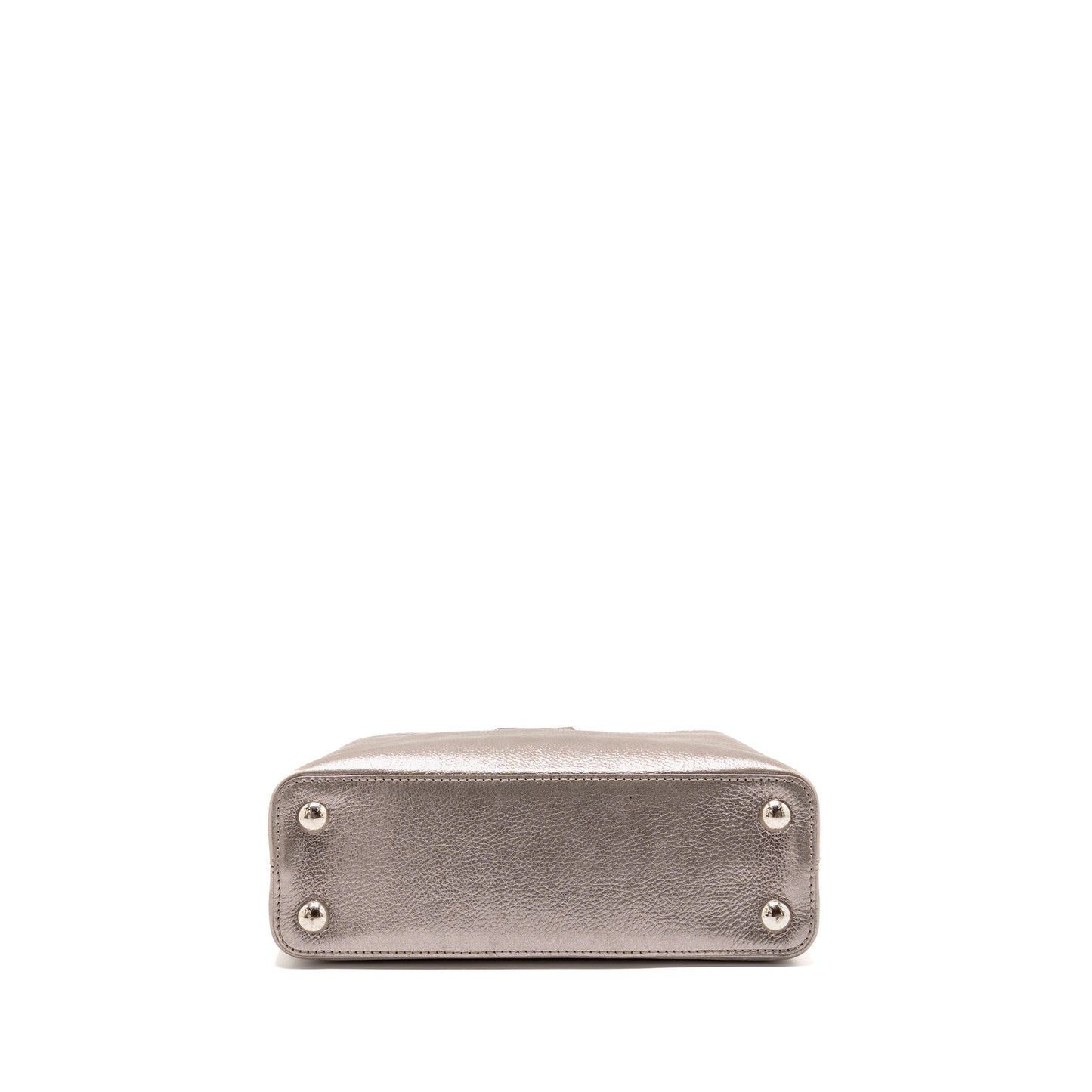 Louis Vuitton Capucines Leather Metallic Silver