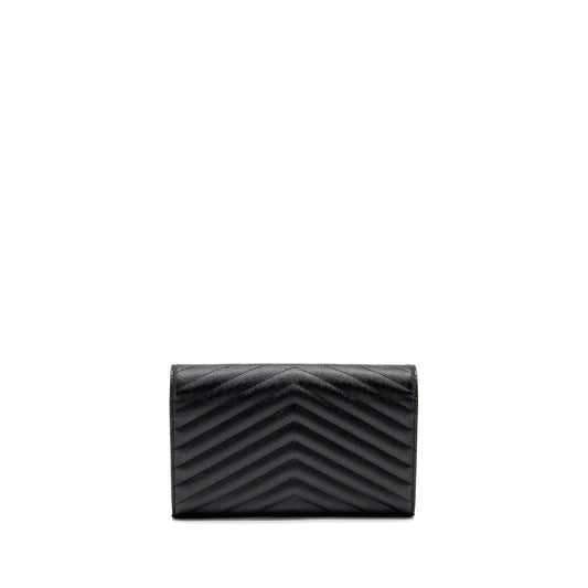 Saint Laurent/ Envelope Chain Wallet Calfskin Black