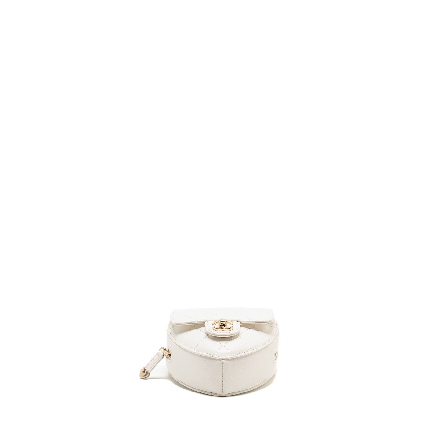 Chanel 22S Heart Belt Bag Lambskin White LGHW