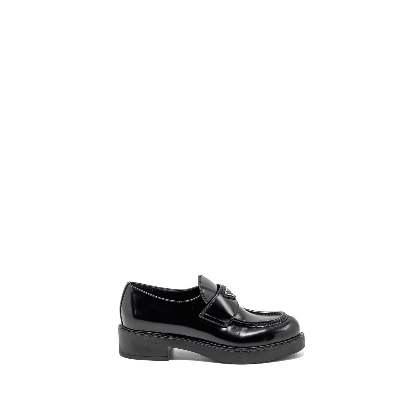 Prada Size 38 Loafers patent black