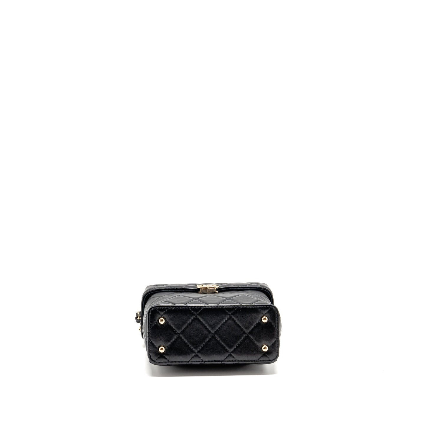 Chanel flap vanity with chain lambskin black LGWH (microchip)
