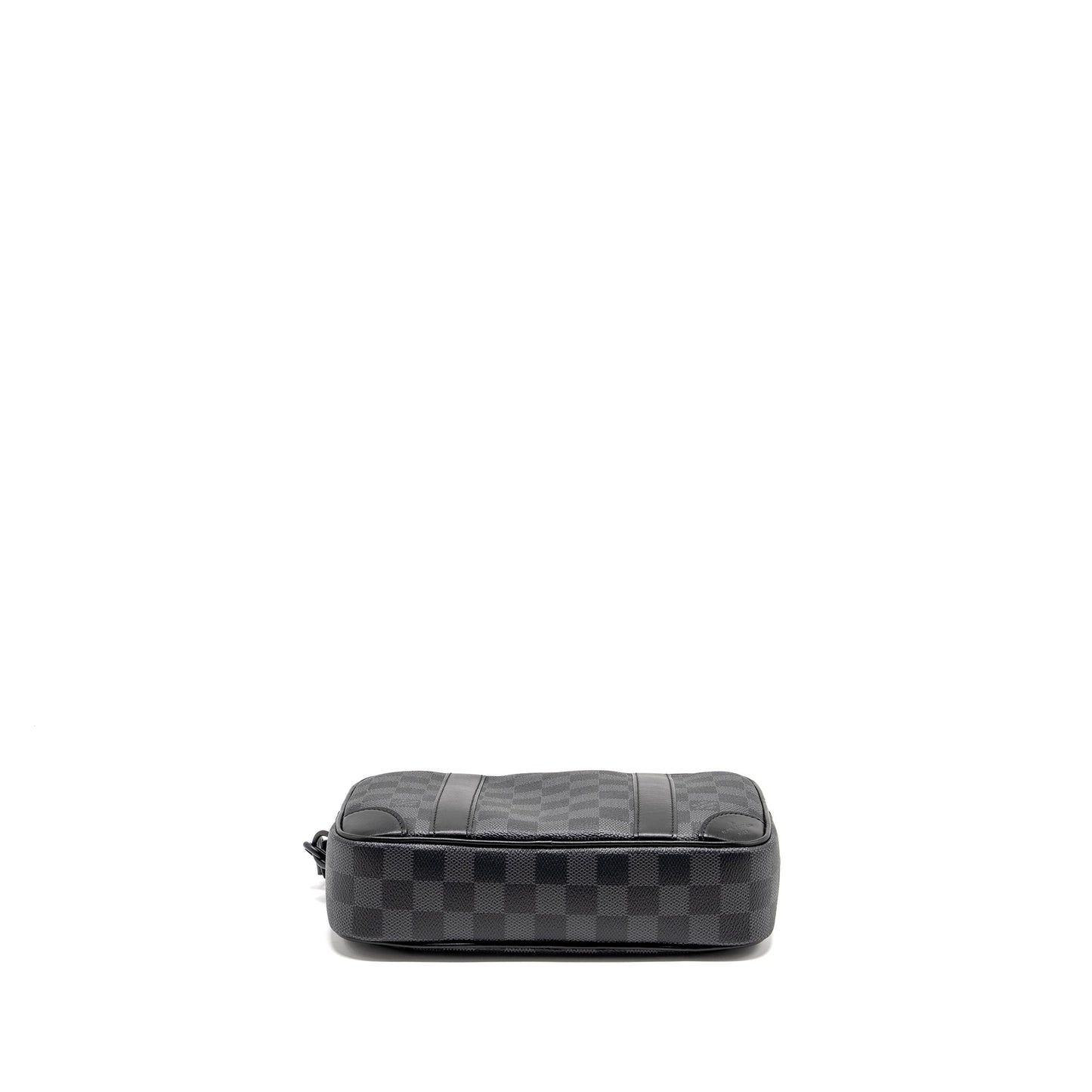 Louis Vuitton Pochette Kasai Clutch Purse Damier Graphite Canvas So Black